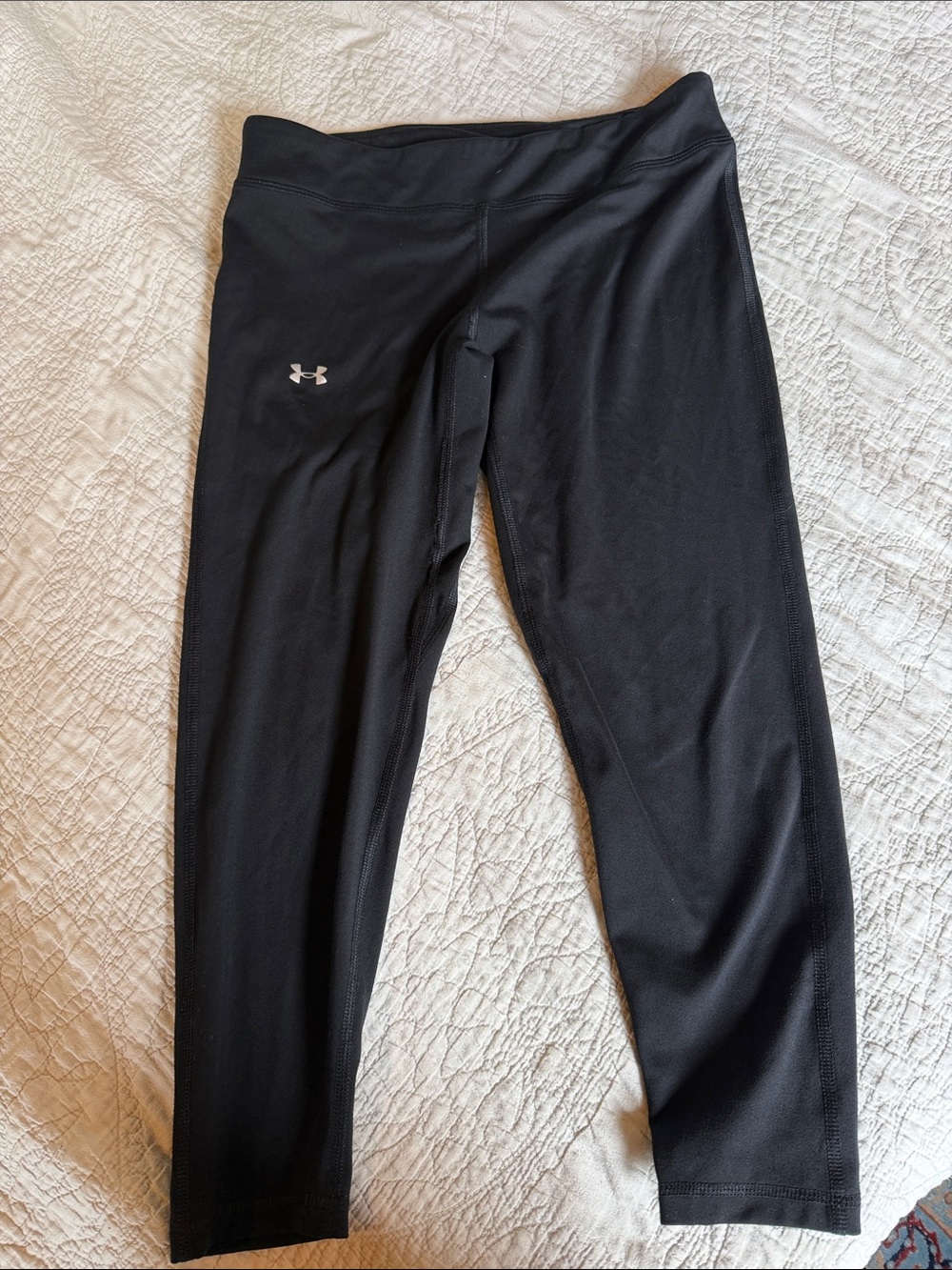 Under Armour Black Girls' Leggings with Metallic Logo